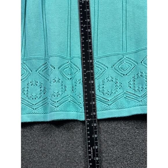 VTG 80s United Colors Of Benetton Cable Knit Sweater Womens L Green Italy Made - Picture 6 of 7